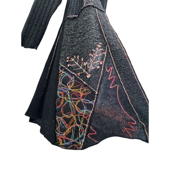 Pretty Angel Vintage Y2K Patchwork Knit Long Cardigan Large New - Picture 3 of 8